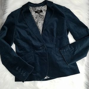 Cotton velvet teal Blazer size 6p
